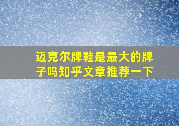 迈克尔牌鞋是最大的牌子吗知乎文章推荐一下