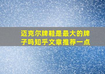 迈克尔牌鞋是最大的牌子吗知乎文章推荐一点