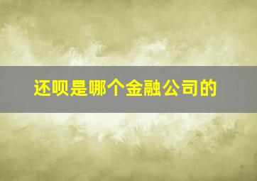 还呗是哪个金融公司的