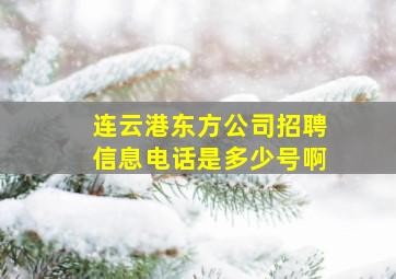 连云港东方公司招聘信息电话是多少号啊