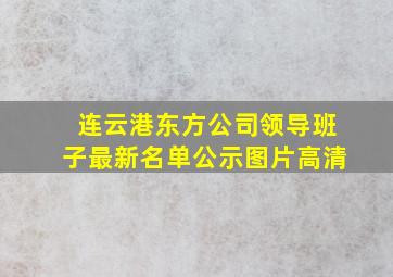 连云港东方公司领导班子最新名单公示图片高清