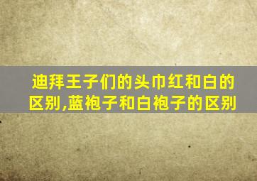 迪拜王子们的头巾红和白的区别,蓝袍子和白袍子的区别