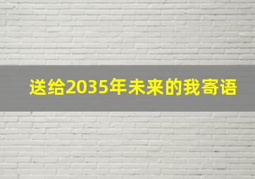 送给2035年未来的我寄语