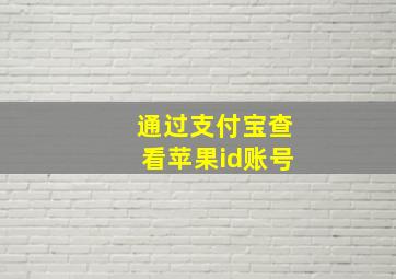 通过支付宝查看苹果id账号