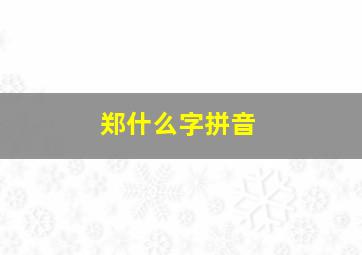 郑什么字拼音