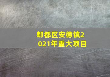 郫都区安德镇2021年重大项目