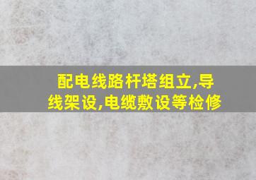 配电线路杆塔组立,导线架设,电缆敷设等检修