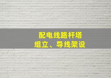 配电线路杆塔组立、导线架设