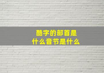 酷字的部首是什么音节是什么