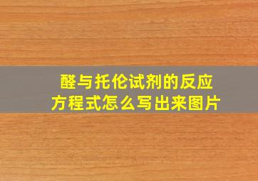 醛与托伦试剂的反应方程式怎么写出来图片