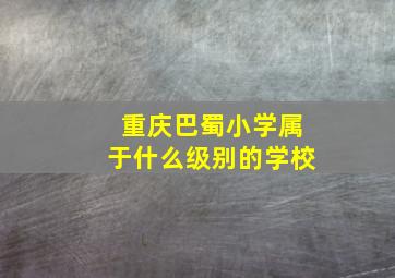 重庆巴蜀小学属于什么级别的学校