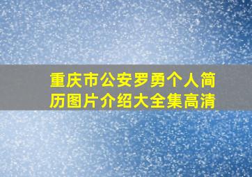 重庆市公安罗勇个人简历图片介绍大全集高清