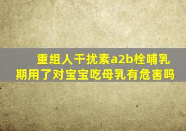 重组人干扰素a2b栓哺乳期用了对宝宝吃母乳有危害吗