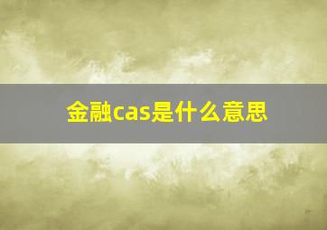 金融cas是什么意思