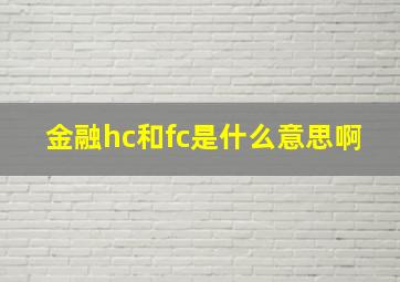 金融hc和fc是什么意思啊