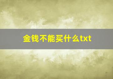 金钱不能买什么txt