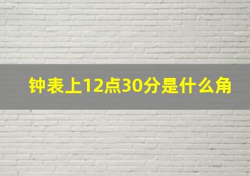 钟表上12点30分是什么角