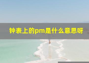 钟表上的pm是什么意思呀