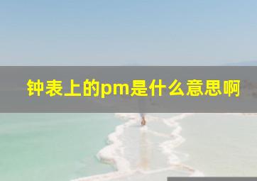 钟表上的pm是什么意思啊