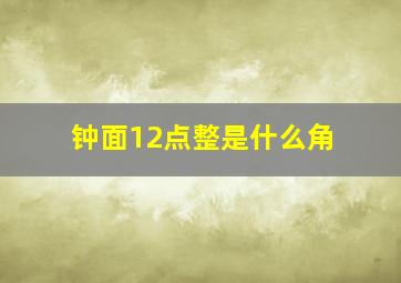 钟面12点整是什么角