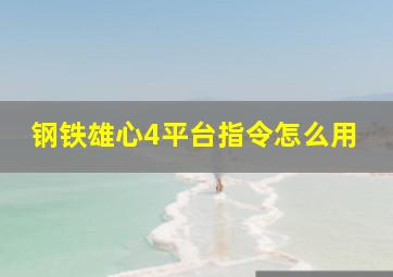 钢铁雄心4平台指令怎么用