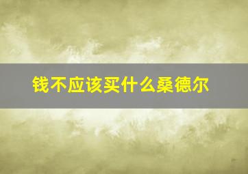 钱不应该买什么桑德尔