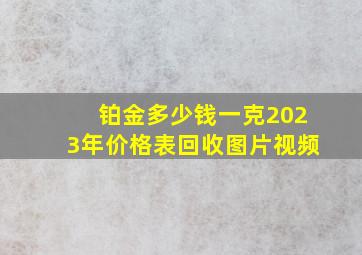 铂金多少钱一克2023年价格表回收图片视频