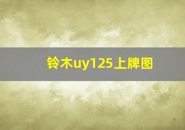 铃木uy125上牌图