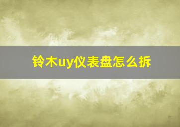 铃木uy仪表盘怎么拆