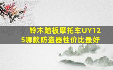 铃木踏板摩托车UY125哪款防盗器性价比最好