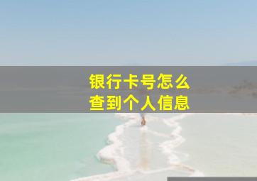 银行卡号怎么查到个人信息