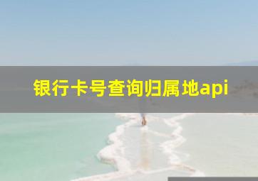 银行卡号查询归属地api