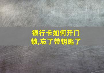 银行卡如何开门锁,忘了带钥匙了