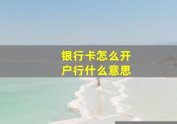 银行卡怎么开户行什么意思