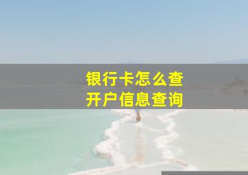 银行卡怎么查开户信息查询