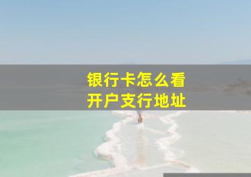 银行卡怎么看开户支行地址