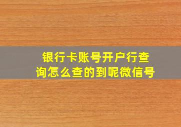 银行卡账号开户行查询怎么查的到呢微信号