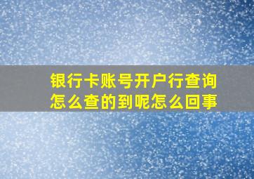 银行卡账号开户行查询怎么查的到呢怎么回事