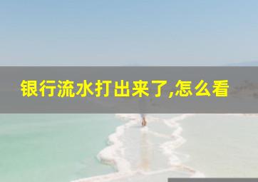 银行流水打出来了,怎么看