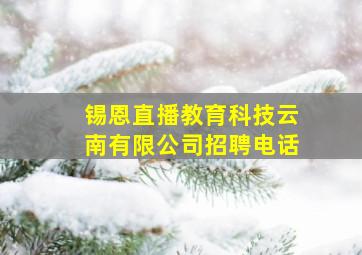 锡恩直播教育科技云南有限公司招聘电话