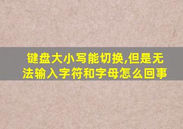 键盘大小写能切换,但是无法输入字符和字母怎么回事