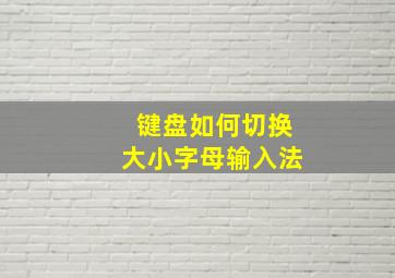 键盘如何切换大小字母输入法