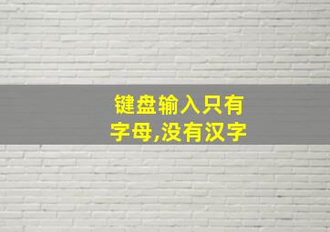 键盘输入只有字母,没有汉字