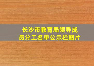 长沙市教育局领导成员分工名单公示栏图片