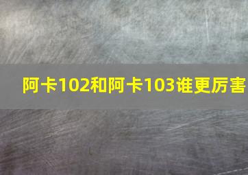 阿卡102和阿卡103谁更厉害