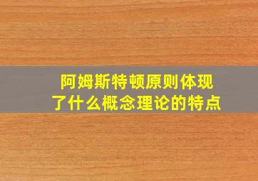 阿姆斯特顿原则体现了什么概念理论的特点