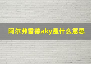 阿尔弗雷德aky是什么意思