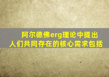 阿尔德佛erg理论中提出人们共同存在的核心需求包括