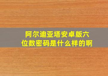 阿尔迪亚塔安卓版六位数密码是什么样的啊