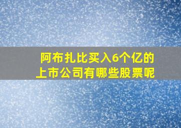 阿布扎比买入6个亿的上市公司有哪些股票呢